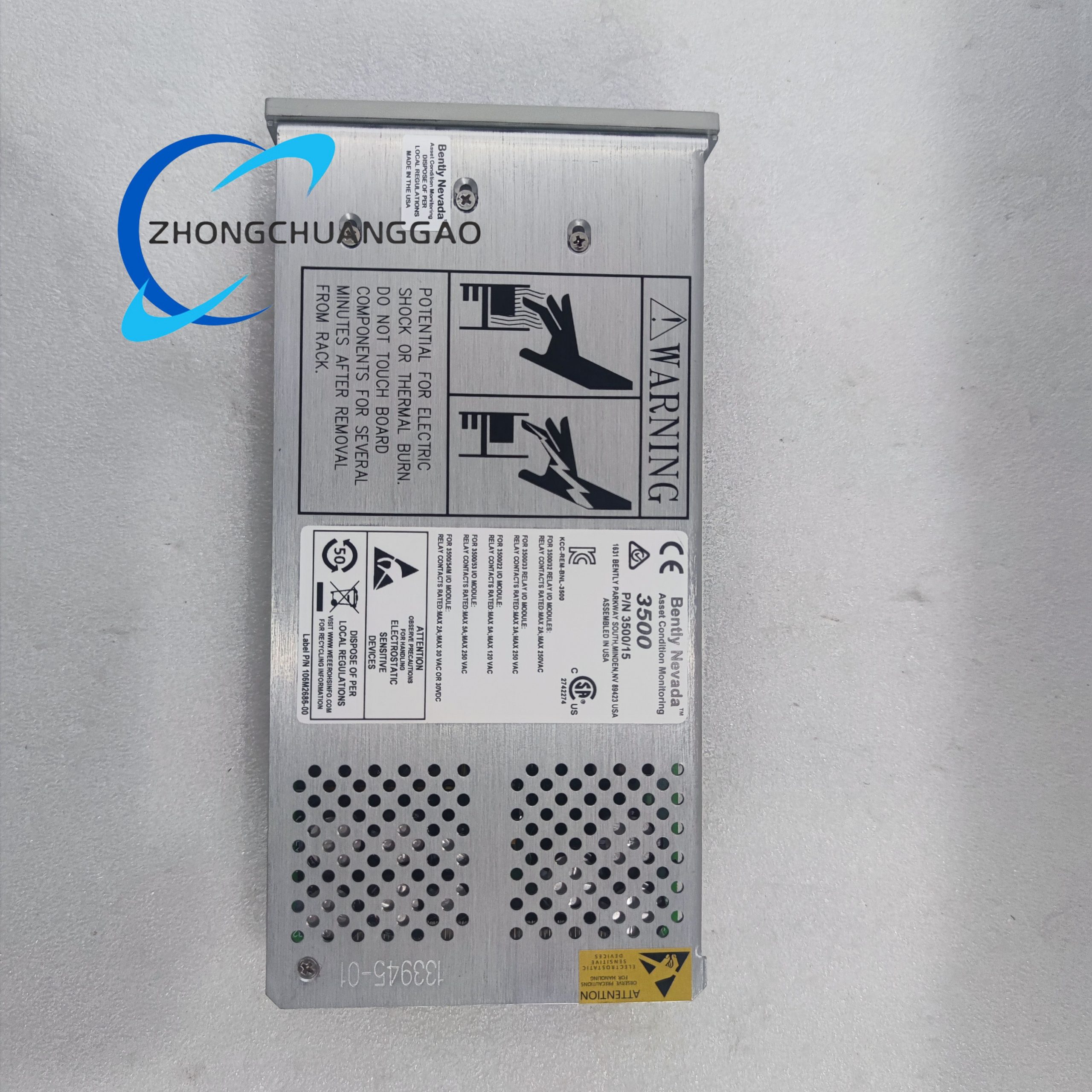 Bently Nevada 3500/15 133292-01 Low-Voltage DC Power Supply Module - Image 2