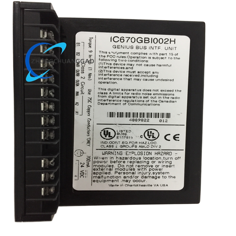 GE IC670GBI002 Genius Bus Interface Unit (BIU) for Field Control I/O - Image 2